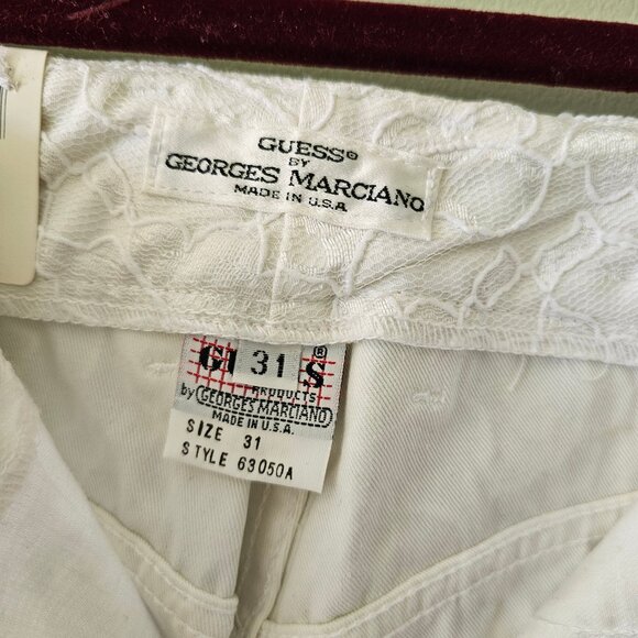 Vintage Guess By Marciano Set, Crop Jacket Jeans With Lace Embroidered Size M 31 - Picture 4 of 9